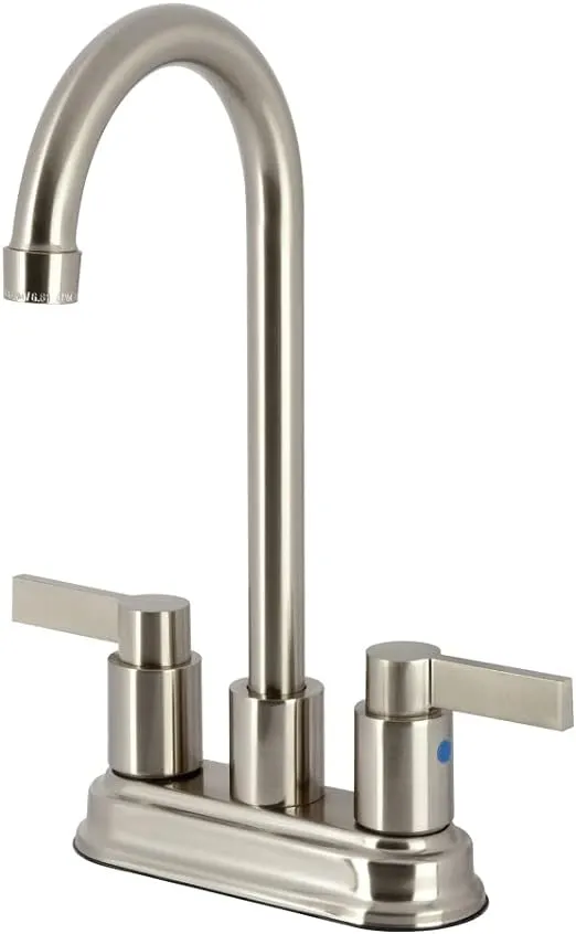 Kingston Brass KB8496NDL NuvoFusion 4-Inch Centerset Bar Faucet, 4-3/4" in Spout Reach, Polished Nickel