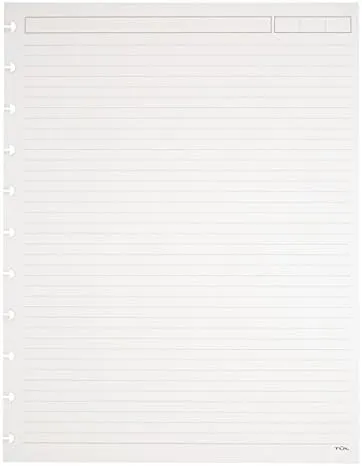 TUL Custom Note-Taking System Discbound Refill Pages, 81/2" x 11", Narrow Ruled, Letter Size, 3 packs of 50 Sheets each (150 sheets total), White