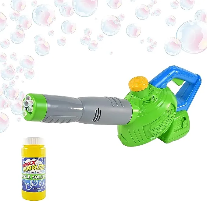 Maxx Bubbles Toy Bubble Leaf Blower with Non Toxic Refill Solution, Sturdy Plastic, Bubble Toys for Boys and Girls, Outdoor Summer Fun for Kids and Toddlers, 3+