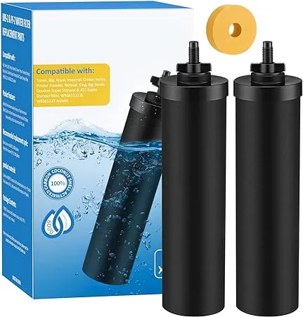 Water Filter Replacement Compatible with Berkey Water Filter System, BB9-2 Replacement Filter Compatible with Berkey Big, Light, Imperial, Travel, Crown, Royal Series (2 Pack)