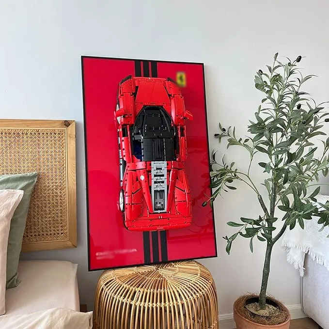 iLuane Display Wallboard for Lego Technic Ferrari Daytona SP3 42143, Adult Collectibles Lego Car Wall Mount for Building Set, Great for Lego Lovers (Only Display Wallboard)