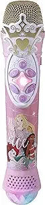 eKids Disney Princess Karaoke Microphone with Bluetooth Speaker, Wireless Microphone Connects to Disney Songs Via EZ Link Feature, for Fans of Disney Princess Toys 