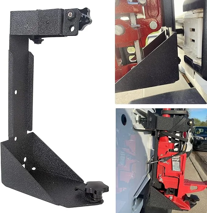 ECOTRIC High Lift Jack Mount Bracket Compatible with 2007-2018 Jeep Wrangler JK Rear Off-Road Tailgate Heavy Duty Jack Mount Bracket Kit