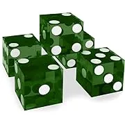 Brybelly 19mm Casino Dice with Razor Edges, Grade AAA, Matching Serial Numbers, Green