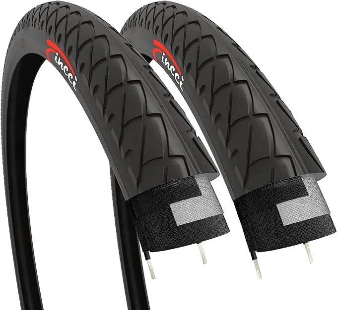 Fincci Pair of Bike Tires 26 x 2.125 Inch 54-559 Slick Foldable Tire for Cycle Road Hybrid Street Bike - 26x2.125 Bicycle Tire Pack of 2