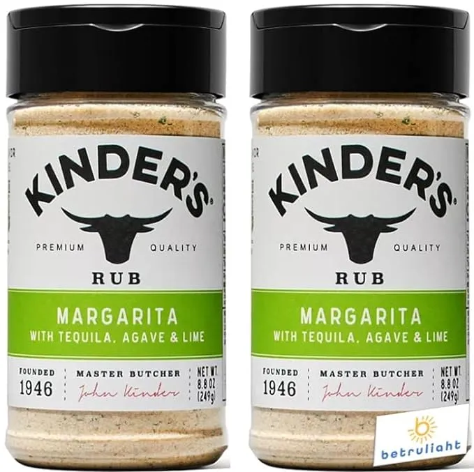 Kinders Seasoning Margarita Rub and Seasoning (8.8 Ounce) is Gluten Free, Non-GMO, and No Added MSG Keto Friendly Kinder’s Seasoning Bundled with Betrulight Fridge Magnet – 2 Pack