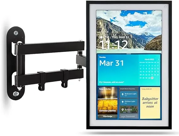 Mount for Echo Show 15 | Adjustable Wall Mounting Bracket for Amazon Echo Show 15, Swivel and Tilt, Easy Installation | Black