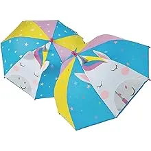 Floss & Rock 43P6406 Rainbow Unicorn Color Changing 3D Kids Umbrella, 22.05-inch Height