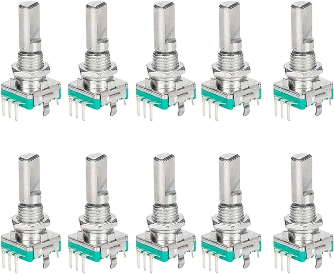 10 Pcs EC11 Rotary Encoder Dode Switch Audio Digital Potentiometer with Switch - 20MM