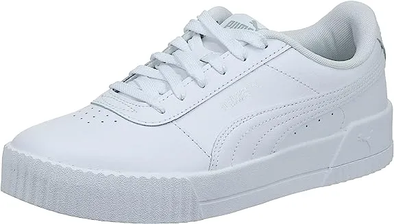 Puma Carina Leather Women's Sneakers, White/Silver, 10