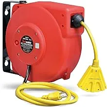 Reel Works 40 ft. Retractable Extension Cord Reel