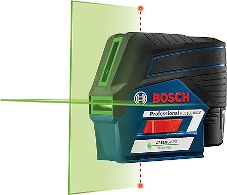 Bosch GCL100-80CG 12V Green-Beam Cross-Line Laser with Plumb Points