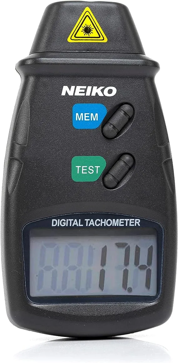 NEIKO 20713A Digital Tachometer, Noncontact Laser Photo Sensor with 2.5 to 99,999 RPM Accuracy, RPM Gauge Marker with Batteries Included