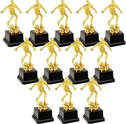 Juvale 12 Pack Small Gold Soccer Trophies for Team Award Ceremonies, Championship Games, Sports Competitions (2.5 x 6 in)