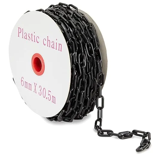 Stockroom Plus 100-Feet Plastic Chain Links - Privacy Safety Barrier for Fence, Gate (1.5-Inch, Black)