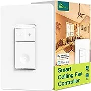 TREATLIFE Smart Ceiling Fan Control, 4 Speed Fan Switch for Ceiling Fan, Neutral Wire Required, 2.4GHz WiFi Smart Fan Switch Works with Alexa, Google Home, Remote Control, Schedule, No Hub Required