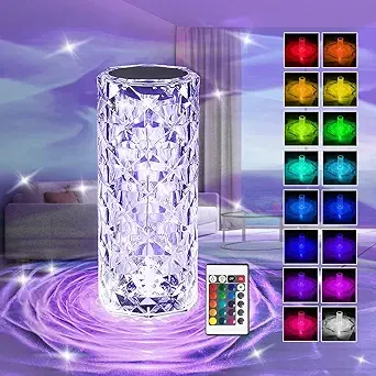 1pc Crystal Lamp, Dimmable Crystal Table Lamp With 16 RGB Colors, Remote Control, Rechargeable Table Lamp With USB Charging Port, Valentine&#39;s Day Crystal Lamp For Living Room, Home, Office