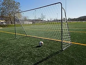 12 x 6 Ft. Powder Coated Galvanized Steel Soccer Goal w/Net. 12x6 Foot AYSO Regulation Size Portable Training Aid. Ultimate Backyard Goal, All Weather, One Year Warranty. New