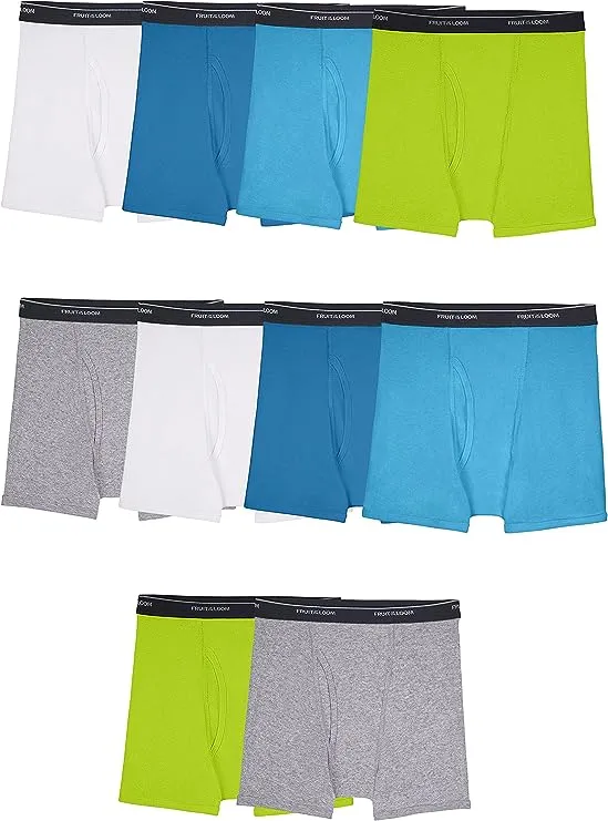 Fruit of the Loom Boys' and Toddler Boxer Briefs, Tag Free & Breathable Underwear, Assorted Color Multipacks