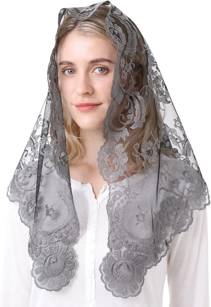 Embroidery Lace Veils Catholic Church Mantillas Chapel Scarf Lace Mass