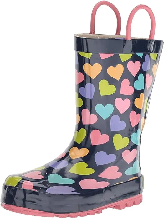 Western Chief Kid's Rain Boots: 13-1/Multi-Color Happy Hearts