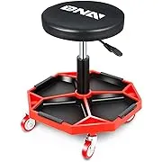 DNA MOTORING TOOLS-00253 Adjustable Height Pneumatic Garage Seat Rolling Mechanic Stool with Tool Tray Storage,300lbs Max Weight Capacity