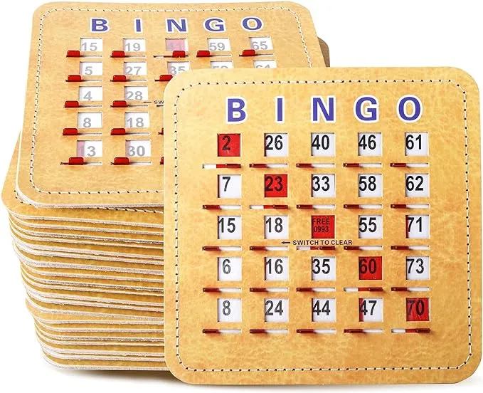 GSE Games & Sports Expert 5Ply Stitched Shutter Bingo Cards, Finger-Tip Shutter Slide Bingo Cards, Easy-Read Large Print Bingo Cardboard with Sliding Windows (25-Pack)