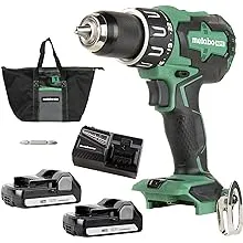 Metabo HPT DS18DBFL2EM MultiVolt 18V Lithium-Ion Cordless Drill/Driver Kit with 2 Batteries (1.5 Ah)