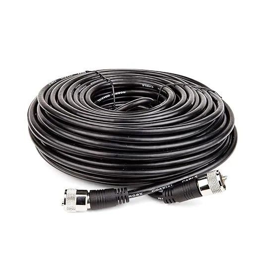 75 ft RG8X Mini-8 coaxial UHF PL-259 plug 50 ohm ham CB radio antenna coax cable