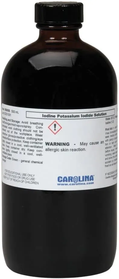 Iodine-Potassium Iodide Solution, Laboratory Grade, 500 mL