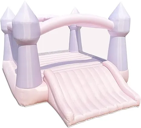 Bounceland Party Castle Daydreamer Cloud Bounce House, 16.4 ft L x 13.1 ft W x 9.3 ft H, Basketball Hoop, UL Strong Blower Included, Trendy Pastel Color, Fun Slide & Bounce Area, Castle Theme for Kids