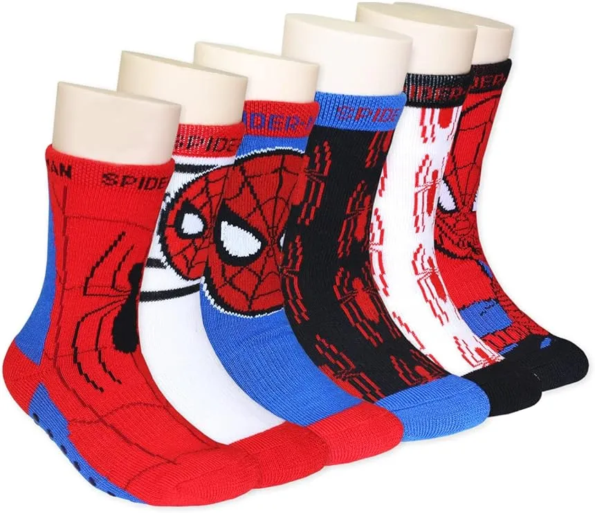 Super Hero Adventures Avengers Boys 6 pack Socks with Grippers (4T-5T, Multi)