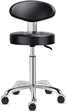 Kaleurrier Rolling Stool Salon Chair with Smooth-Rolling Wheels 360-Degree Swivel ...