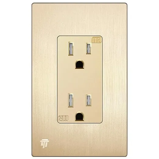 Enerlites Elite Series Decorator Receptacle Outlet Child Safe Tamper-Resistant, Self-Grounding, Residential Grade, 15A 125V, UL Listed, Wall Plate