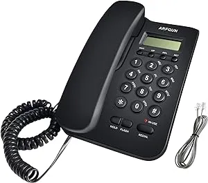 Wired Telephone Desktop Telephone Fixed Telephone Caller ID Telephone Front D...