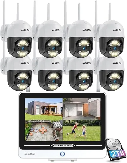 C289 3MP Pan-Tilt WiFi Security System + 12.5 inch LCD Monitor +1TB HDD