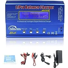 Hobby Fans B6 Mini Professional Balance Charger/Discharger with Power Supply for 1S-6S LiPo Lilon Life NiCd NiMh Pb RC Battery