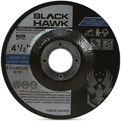 BHA Metal and Stainless Steel Depressed Center Cut Off Wheels for Angle Grinders, 4.5” x .045” x 7/8” - 25 Pack