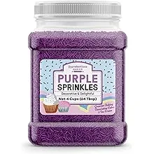 Unpretentious Purple Sprinkles, 4 Cups, Bright & Colorful, Decorative & Fun Topping for Baking