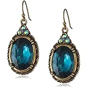 1928 Jewelry "Victorian" Oval Multi Faceted Crystal Drop Earrings