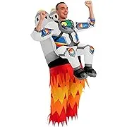 Spooktacular Creations Adult Inflatable Halloween Costume Jet Pack Astronaut Inflatable Blow Up Costume with Rockets