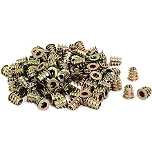 Uxcell M5x10mm Interface Hex Socket Threaded Insert Nuts 100pcs for Wood Furniture