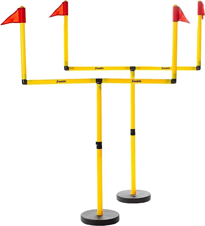 Franklin Sports Youth Football Goal Post Set - Kids Football Easily Adjustable Field Goals - Includes 2 Goal Posts - Perfect for Ages 4+ Backyard Play