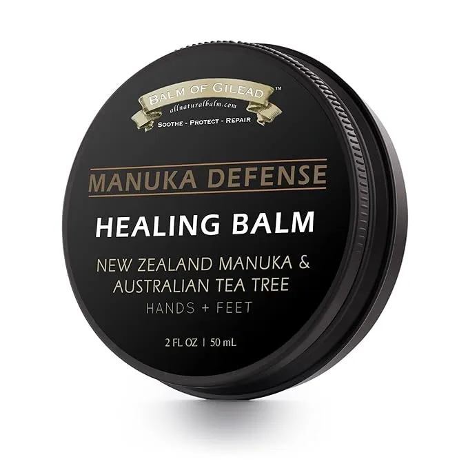 BALM OF GILEAD Tea Tree Balm - Foot Cream with Tea Tree and Manuka Oil, Intensive Moisture for Itchy Feet, Softens Skin Irritations, Balm for Eczema, Rashes, Dry Skin (2 fl oz)