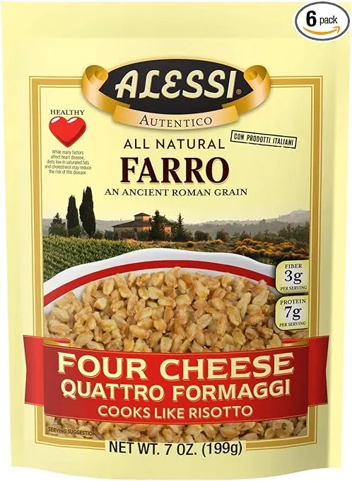 Alessi Four Cheese Farro, 7 Ounce (6 Pack)