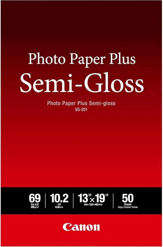 Canon SG-201 13X19(50) Photo Paper Plus Semi-Gloss 13" x 19" (50 Sheets) (SG-201 13X19)