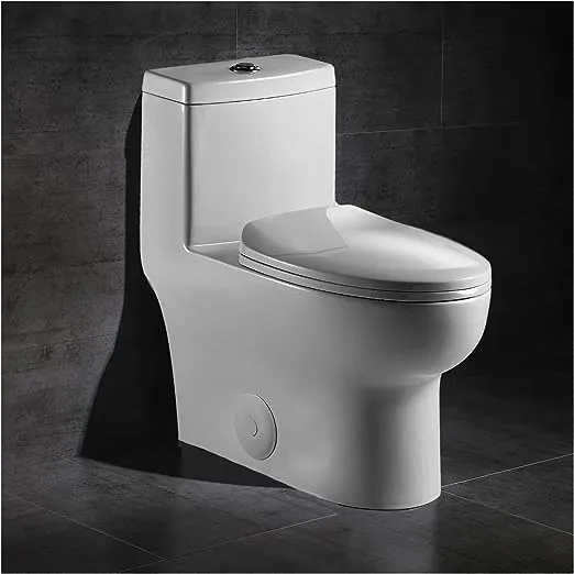 MEJE Wall Hung Toilet Bowl including Soft Close Seat, Glossy White Ceramic,Dual Flush, Matte Black (Seat Included)