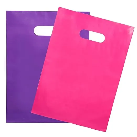 200 Pink & Purple Bags for Small Business 100 Pink and 100 Purple 1.5Mil 9"x12" Merchandise Bags Thick Glossy Retail and Shopping Bags with Die Cut Handles Boutique Bags