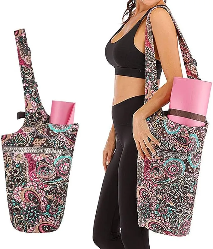 Yoga Mat Bag Adjustable Shoulder Strap Fixed Buckle Large Size Pocket