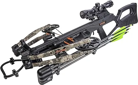 BearX Intense Ready to Shoot Crossbow Package with Scope, Quiver, Bolts, Cocking Rope, and Wax